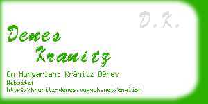 denes kranitz business card