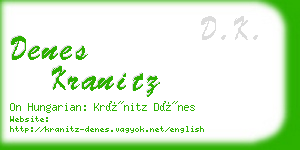 denes kranitz business card